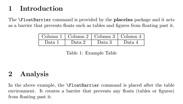 example of FloatBarrier command