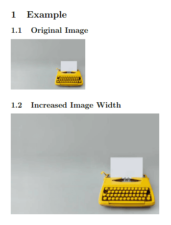 increased image width