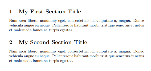 section command in latex