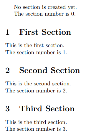 section counter value