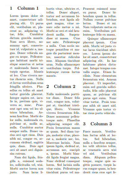 three column document